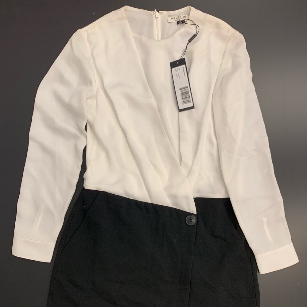 Halston Heritage Black & White Dress